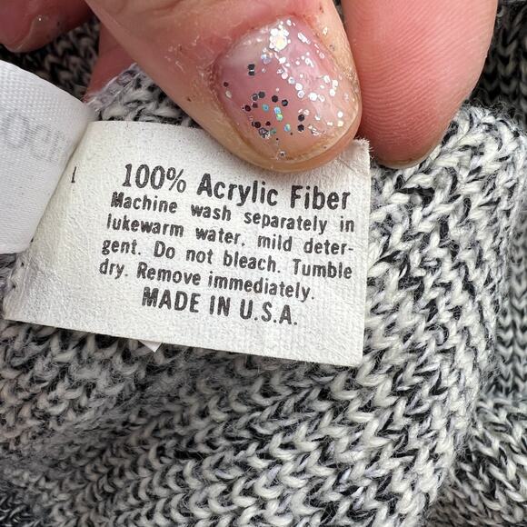 Spiral Acrylic Knit Turtleneck Sweater Pullover Gray Jumper Jeffery Rodgers - Picture 8 of 10